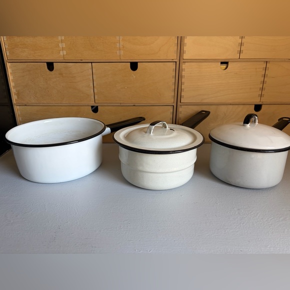 Other - White Enamel Cookware Set